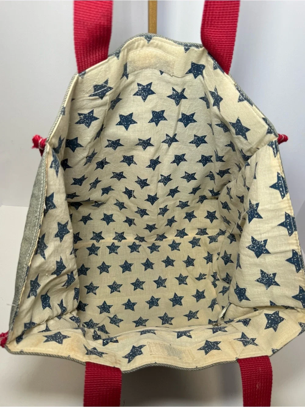Disney Store Tinker Bell Stars and Stripes denim tote bag